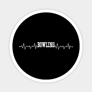 Bowling Pin Heartbeat Ball Bowling Lover Gifts Party, Bowler Heartbeat Tee Magnet